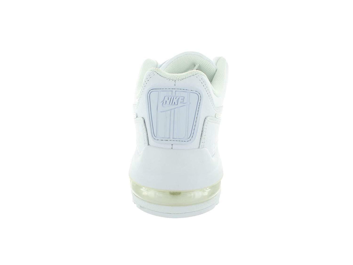 White Nike heel view with Nike Air logo patch and cushioned midsole