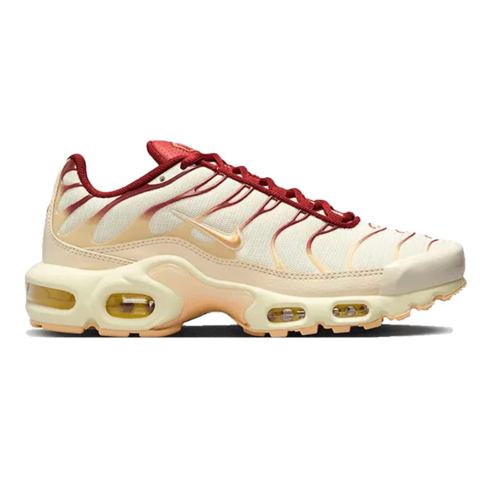 Sail and Team Red lace-up Air Max Plus sneaker with visible air cushioning pods