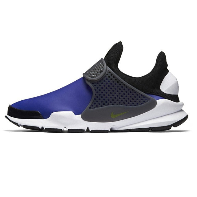 NIKE Sock Dart SE knit running shoe in blue and black with white foam midsole