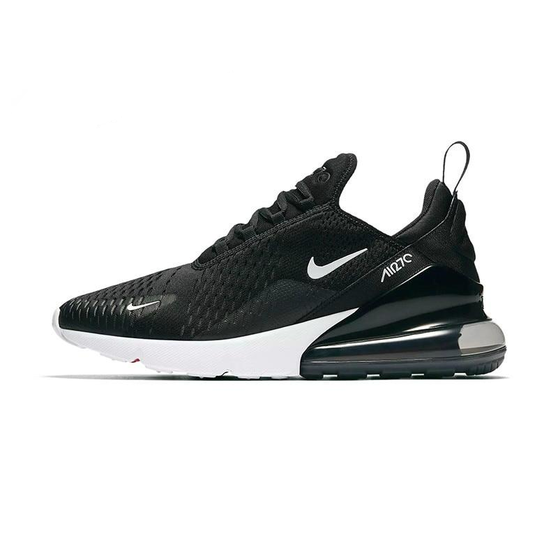 Nike Air Max 270 180 running shoes, black knit upper with white midsole and Air unit