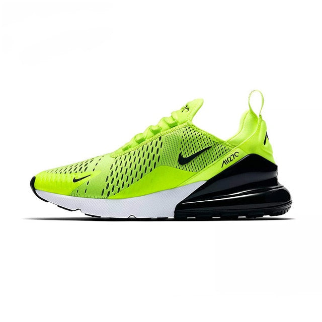 Nike Air Max 270 running shoes, lime green with black heel unit