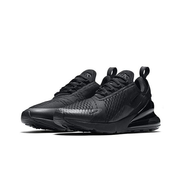 Air Max 270 running shoes, black mesh with low-profile dark sole