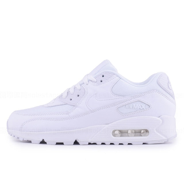 NIKE Air Max 90 running shoes in white, lace-up with translucent air unit