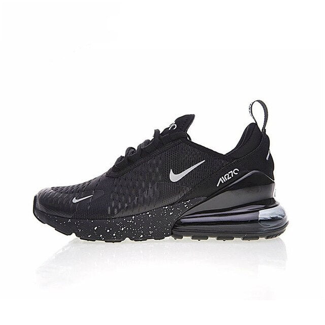 Men's black running shoes with Nike swoosh and Air Max heel window