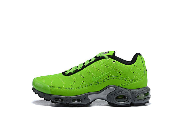 Green Air Max breathable running shoe with lace-up front and Air sole pods