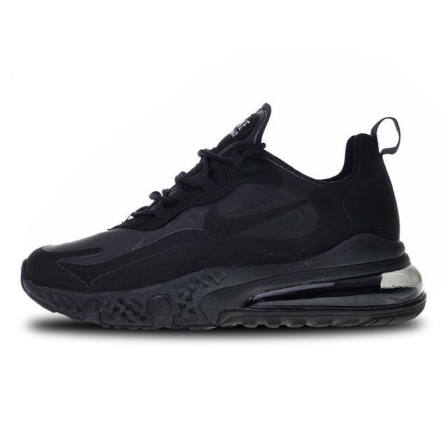 all-black running sneakers with clear air unit sole