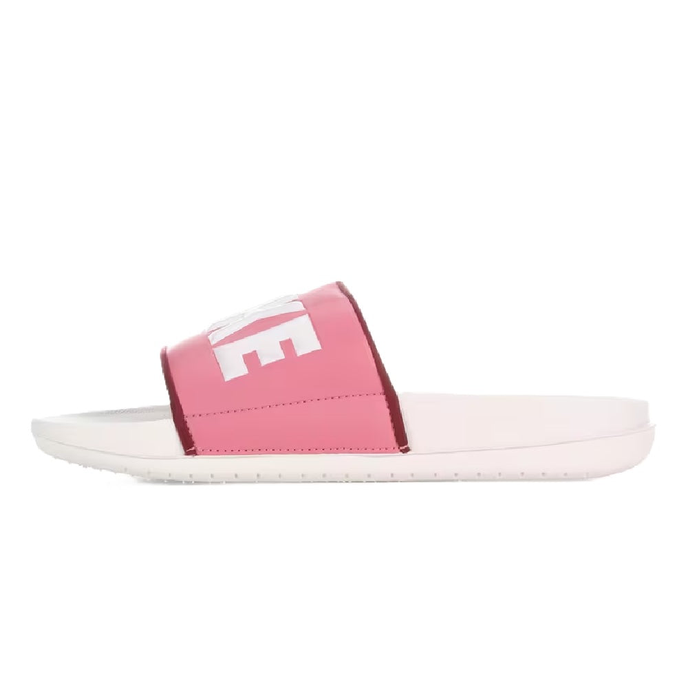 Nike Offcourt slide sandal with pink single-band upper and white outsole